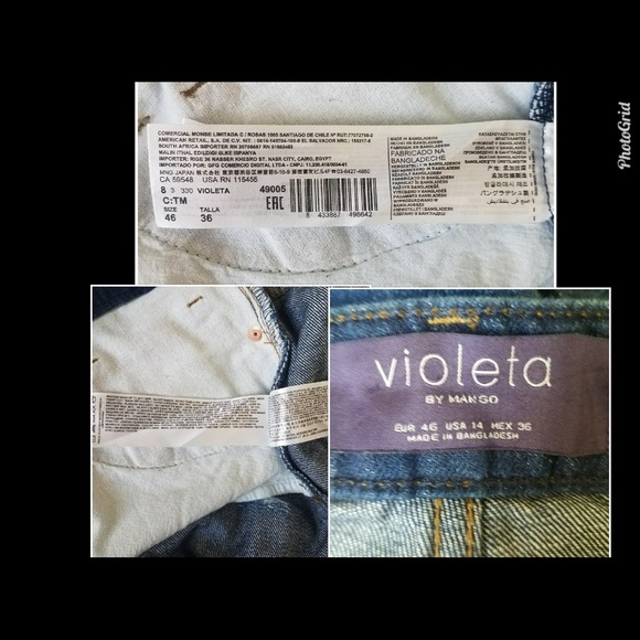 VIOLETA JEAN SHORTS SIZE 14 - Picture 5 of 8